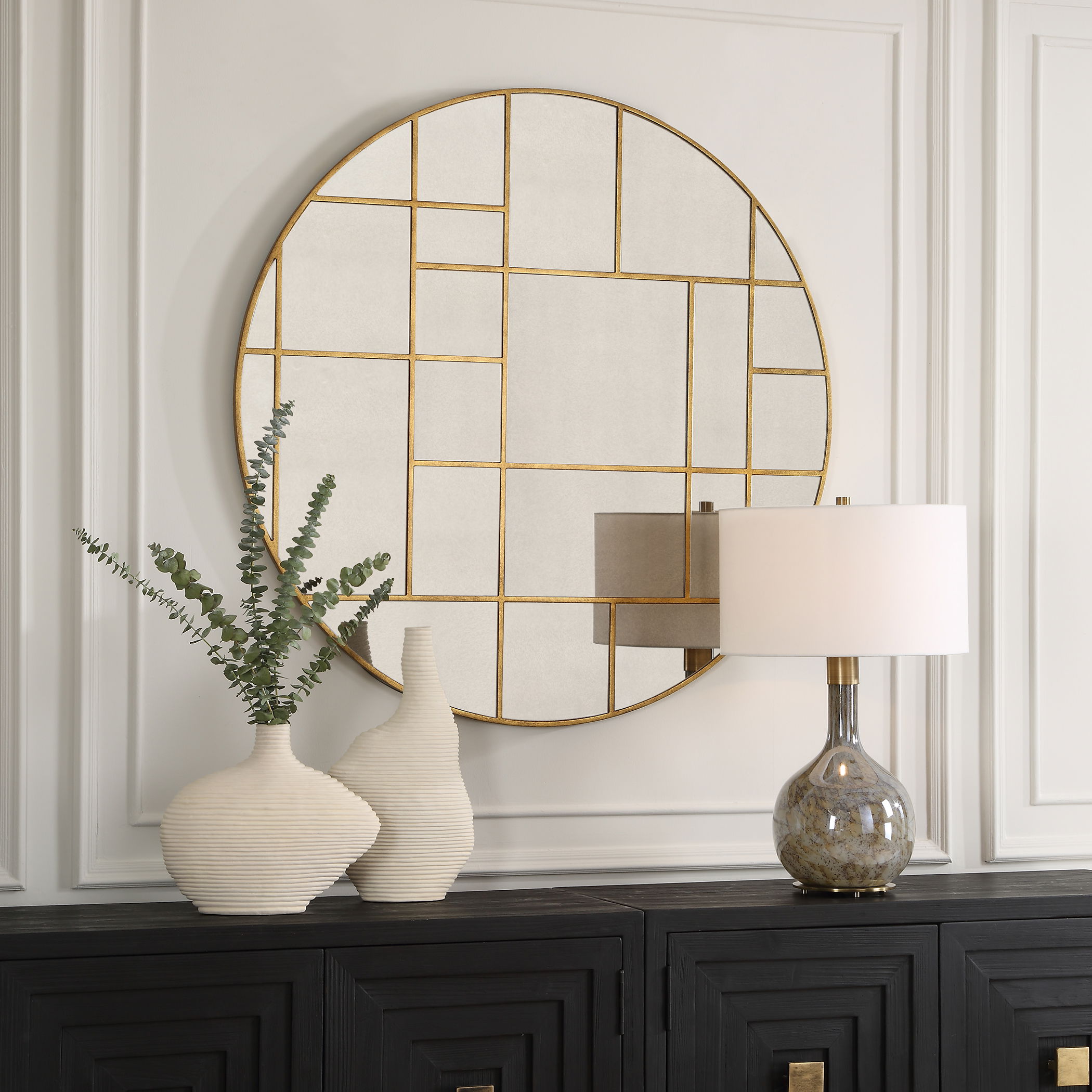 Geometric Round Mirror large image 