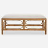 Laguna White Fabric Rattan Bench thumbnail 0