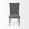 Mackenzie High-Back Dining Side Chair | Gray Plush Linen with Ash Wood, Dining Chair by Mercana, 20.25" length x 24" width x 40.5" height thumbnail 3