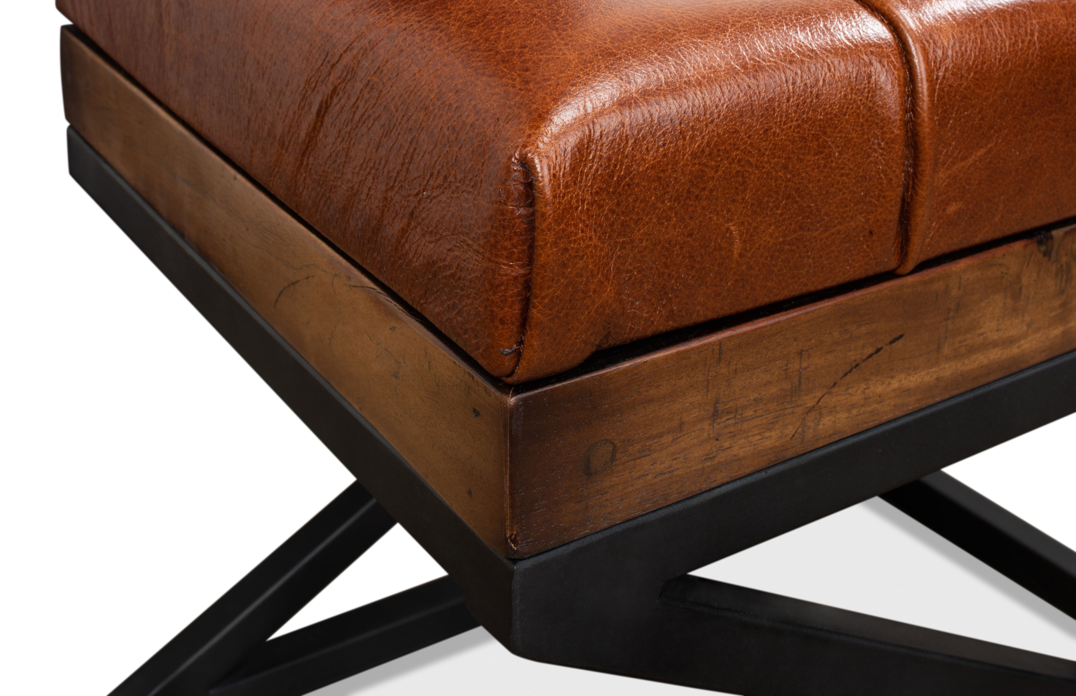 Leather Cushion Bench large image 