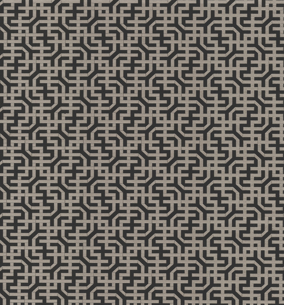 Dynastic Lattice Black Wallpaper, by York Wall, 33' length x 2'3.5" width x 0.02" depth