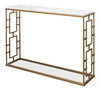 Brass Gate Console Table, by Sarreid, 1' length x 4' width x 2'9" height thumbnail 1