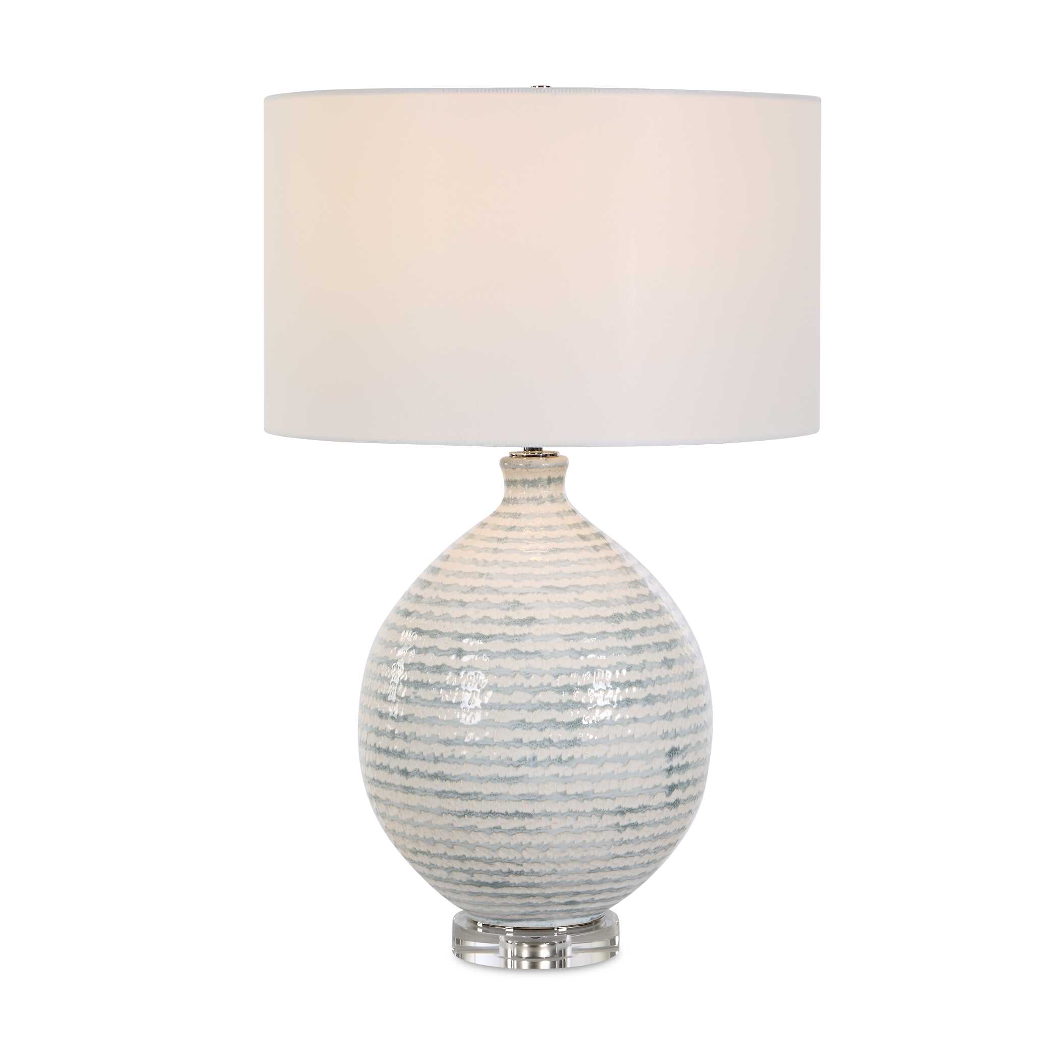 Clary Horizontally Striped Table Lamp, by Uttermost, 17" width x 26.5" height x 17" depth View 1