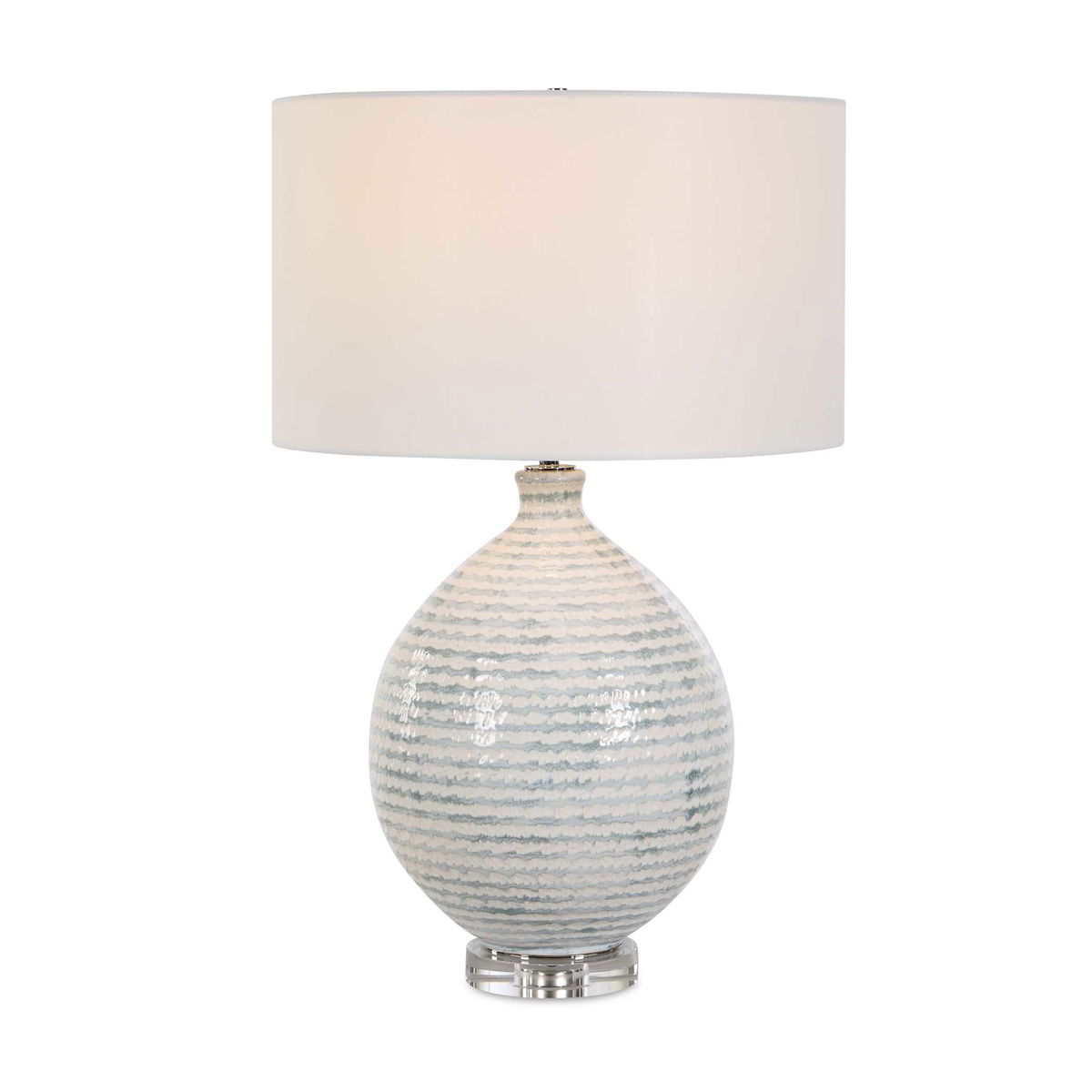 Clary Horizontally Striped Table Lamp, by Uttermost, 17" width x 26.5" height x 17" depth View 1