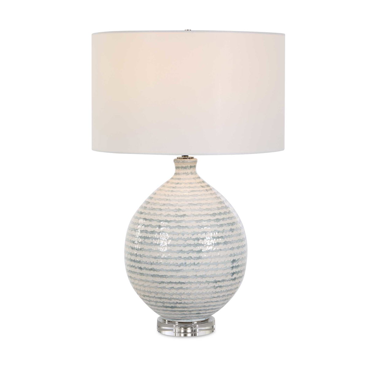 Clary Horizontally Striped Table Lamp, by Uttermost, 17" width x 26.5" height x 17" depth View 1