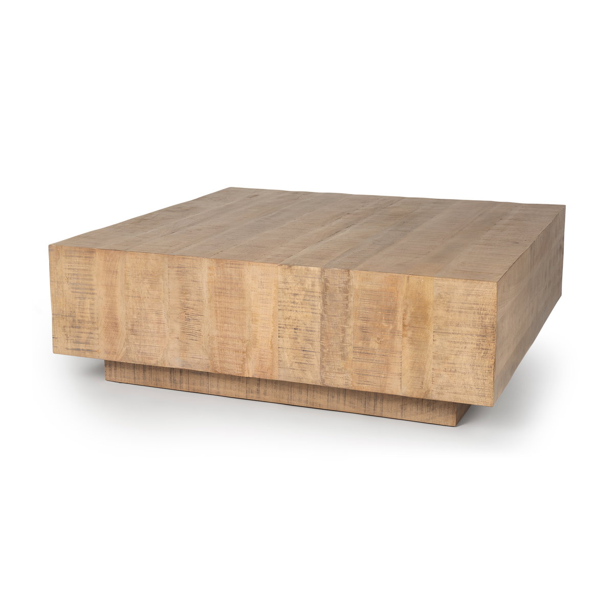Hayden Light Brown Wood Square Coffee Table, by Mercana, 48" length x 48" width x 16" height View 1
