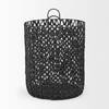 Lola (Set of 3) Black Water Hyacinth Zig Zag Weave Round Basket with Handles, Bins & Basket by Mercana, 19.69" length x 19.69" width x 23.62" height thumbnail 4