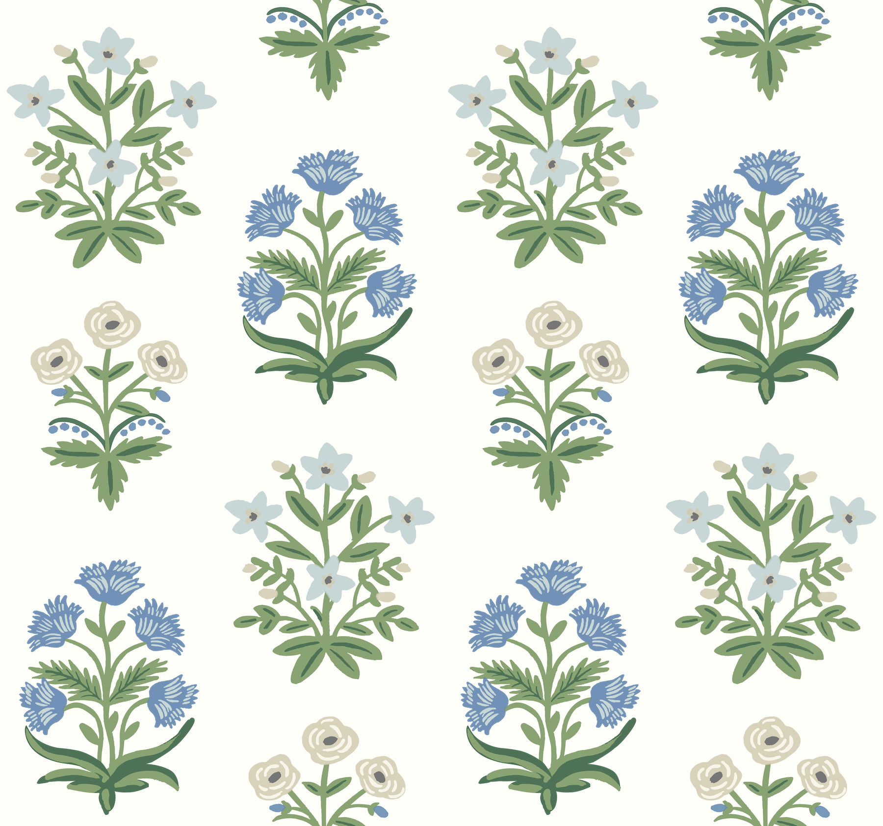 Mughal Rose White & Purple Wallpaper large image 