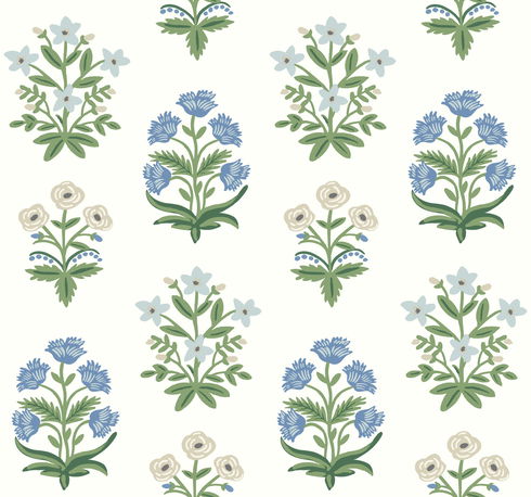 Mughal Rose White & Purple Wallpaper