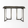 Shale III 50L x 20W Black Live-Edge Slate and Iron Console Table, by Mercana, 50" length x 19.5" width x 30.5" height thumbnail 3