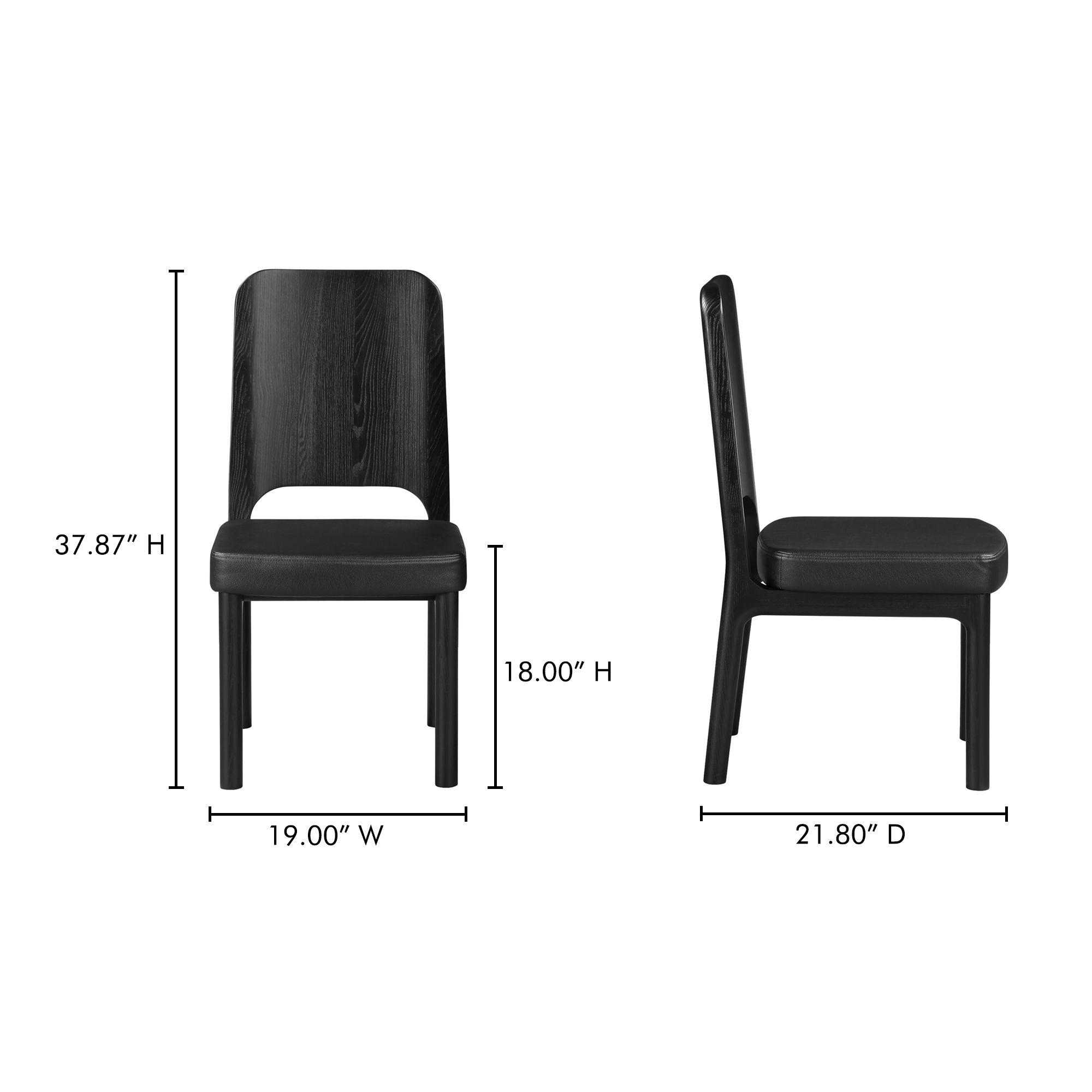 Kerr Dining Chair Vegan Leather Black-set Of Two large image 