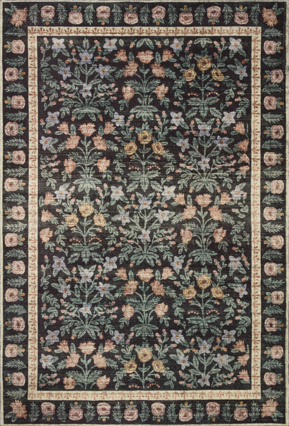 Rifle Paper Co. x Loloi Eden Rug, 2' length x 5' width View 1