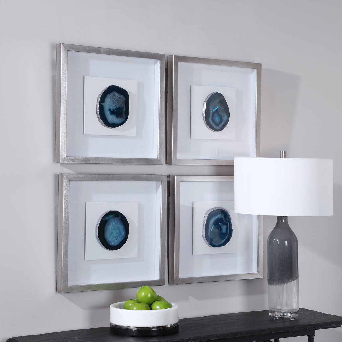 Kalia Blue Stone Shadow Box, Art by Uttermost, 19.75" width x 19.75" height x 2" depth View 4