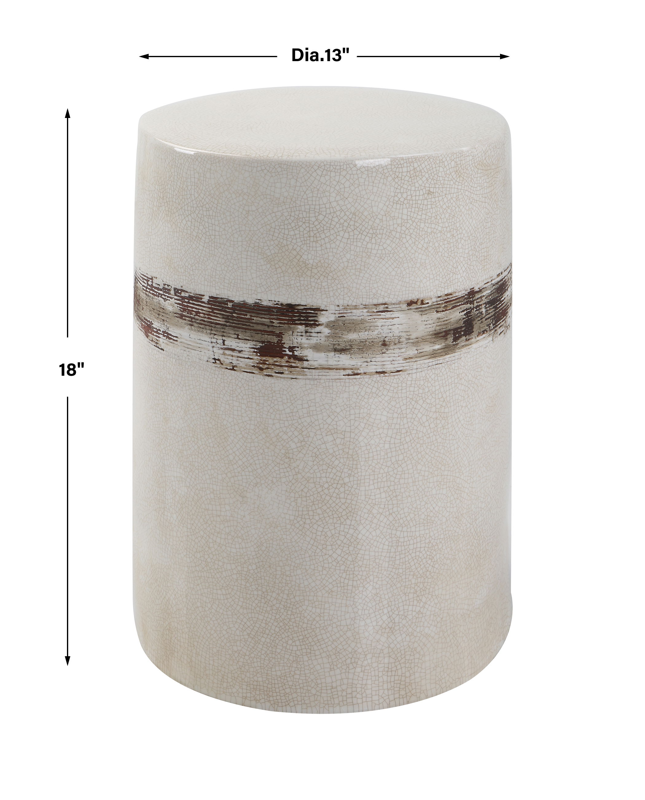 Comanche White Ceramic Garden Stool large image 