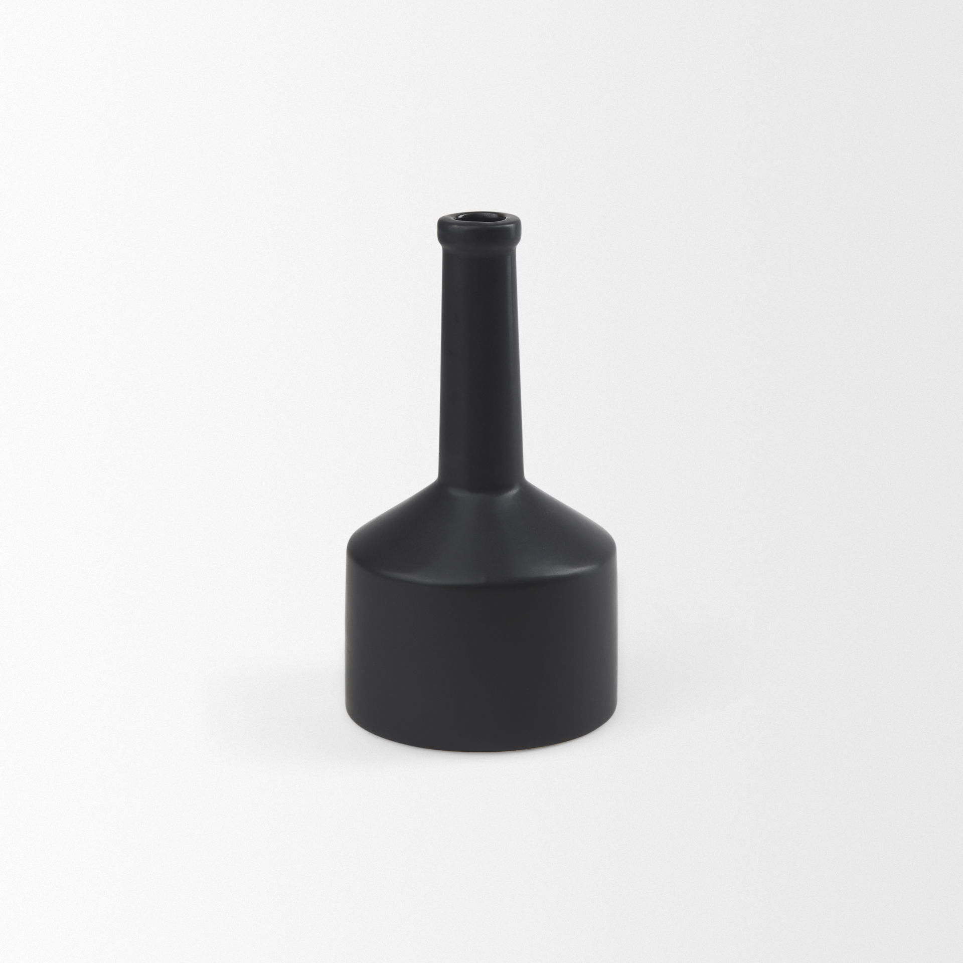 Burton 10.8H Small Matte Black Ceramic Jug Vase large image 