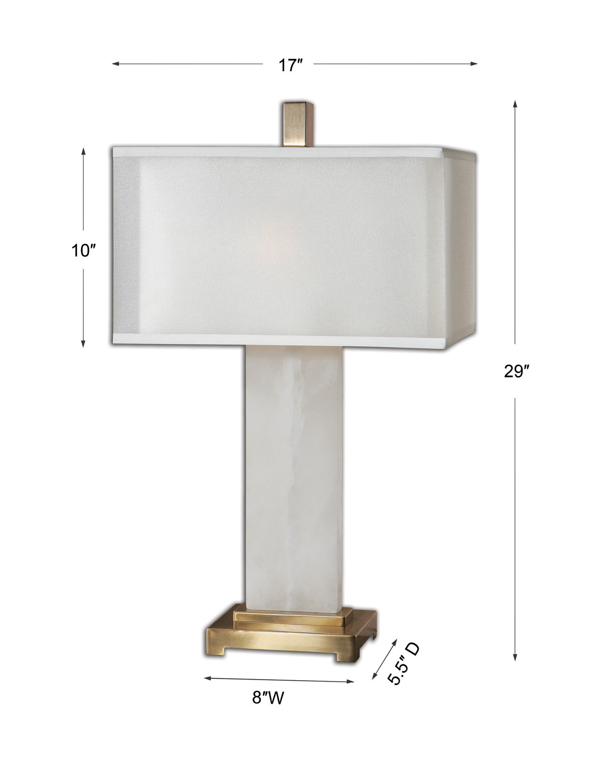 Athanas Alabaster Lamp, by Uttermost, 1'5" width x 2'5" height x 10" depth View 3