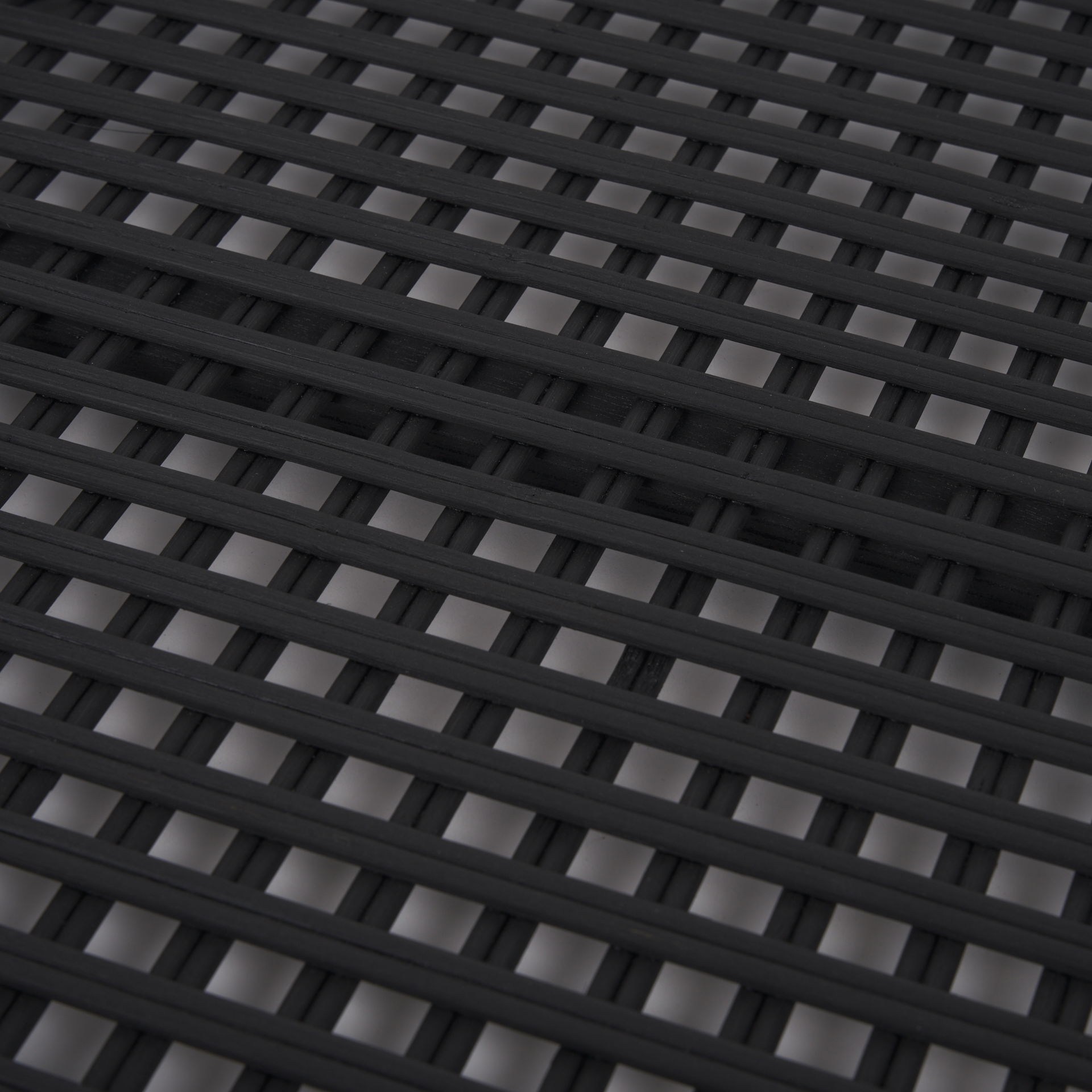 Thea Matte Black Wicker Trays (Set of 2) large image 