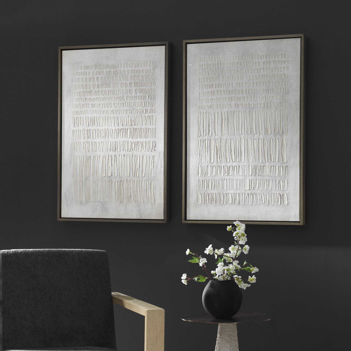 Social Theory Framed Canvases Set/2, Art by Uttermost, 26" width x 38" height x 1.62" depth View 3