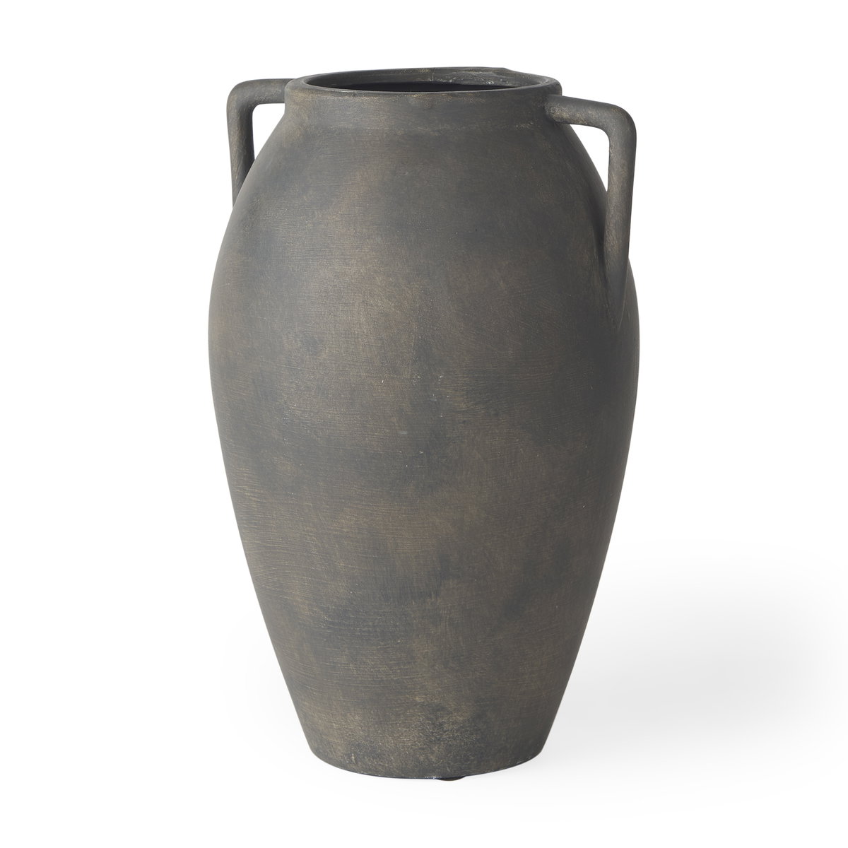 Kilian Medium Brown-Gray Double Ear Vase, by Mercana, 7.48" length x 7.48" width x 11.22" height View 1