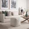 Farida 6.0L x 16.0W x 16.0H Light Gray Wool and Polyester Patterned Pouf, Ottoman by Mercana, 16" length x 16" width x 16" height thumbnail 3