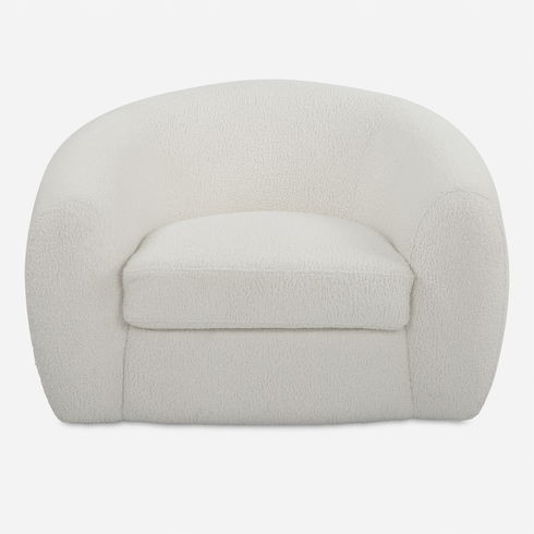Capra  Art Deco White Swivel Chair