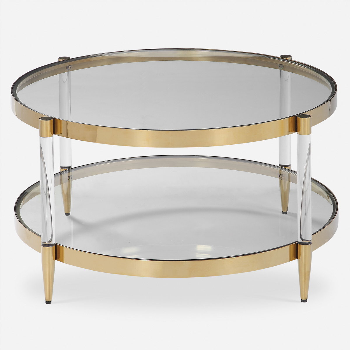 Kellen Glass Coffee Table, Furniture by Uttermost, 32" width x 17.25" height x 32" depth View 1