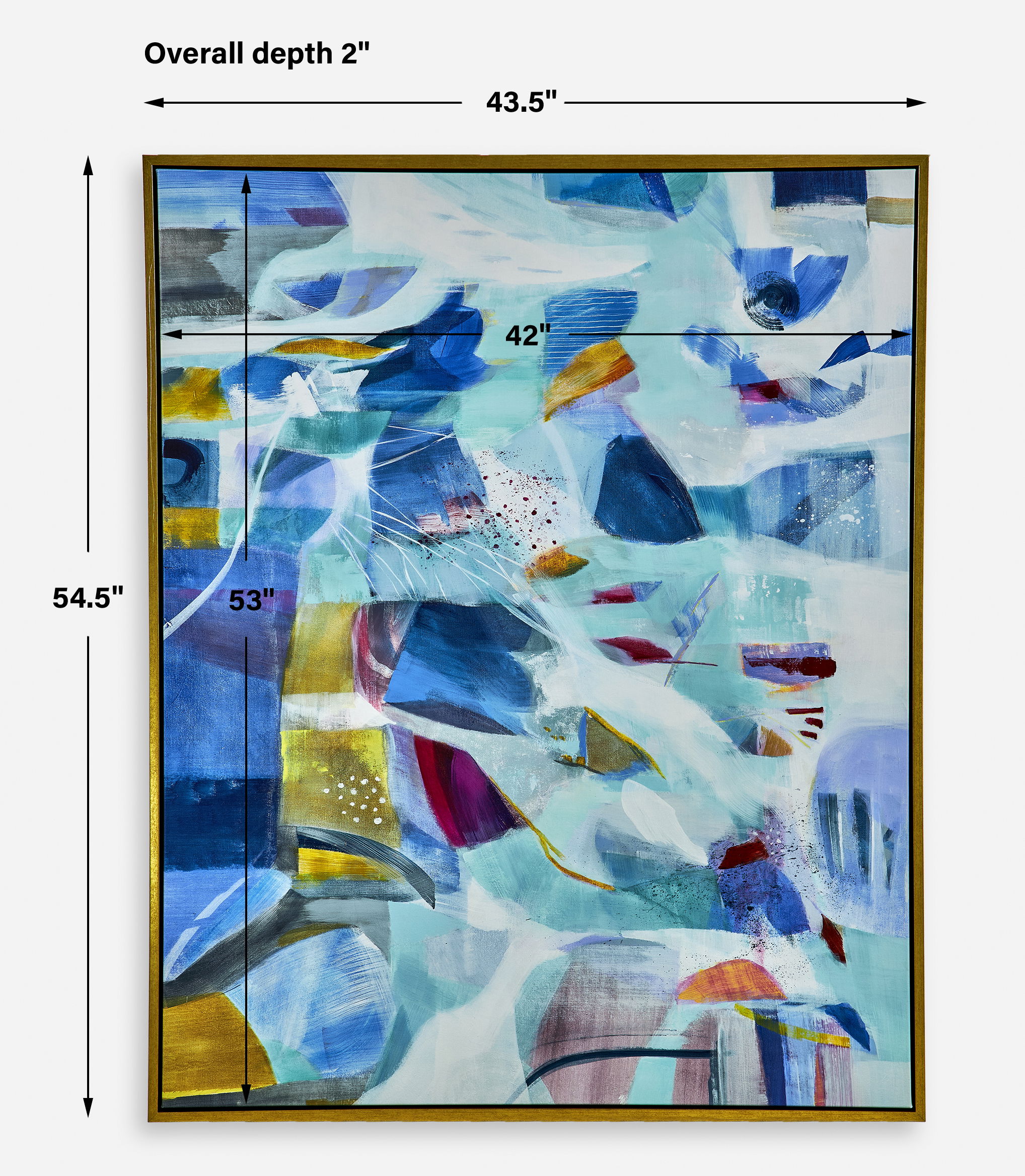 The Story Of Water Abstract Art, Painting by Uttermost, 43.5" width x 54.5" height x 2" depth View 3