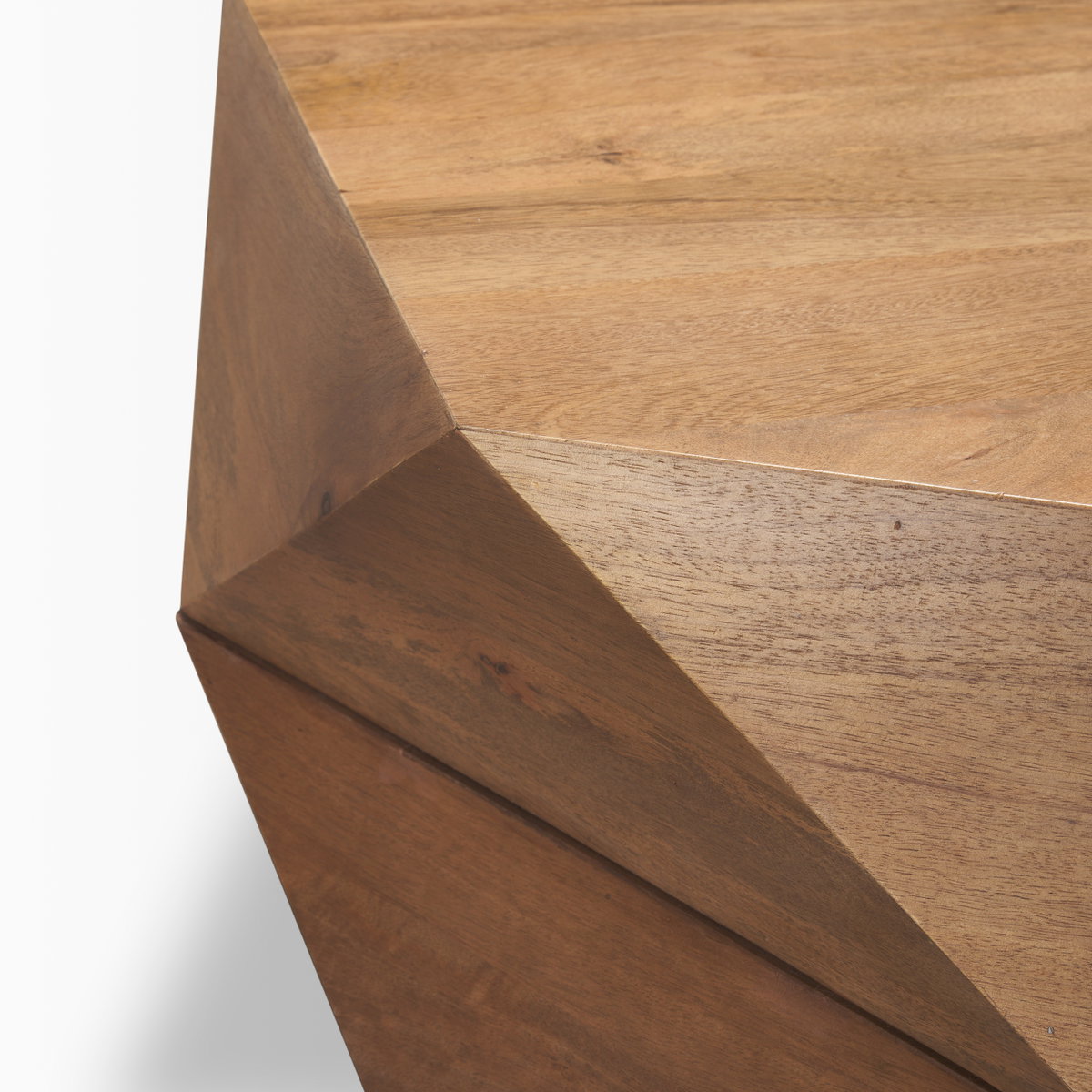 Arreto 36' Hexagonal Hinged Solid Wood Top and Base Coffee Table, by Mercana, 36" length x 36" width x 15" height View 10