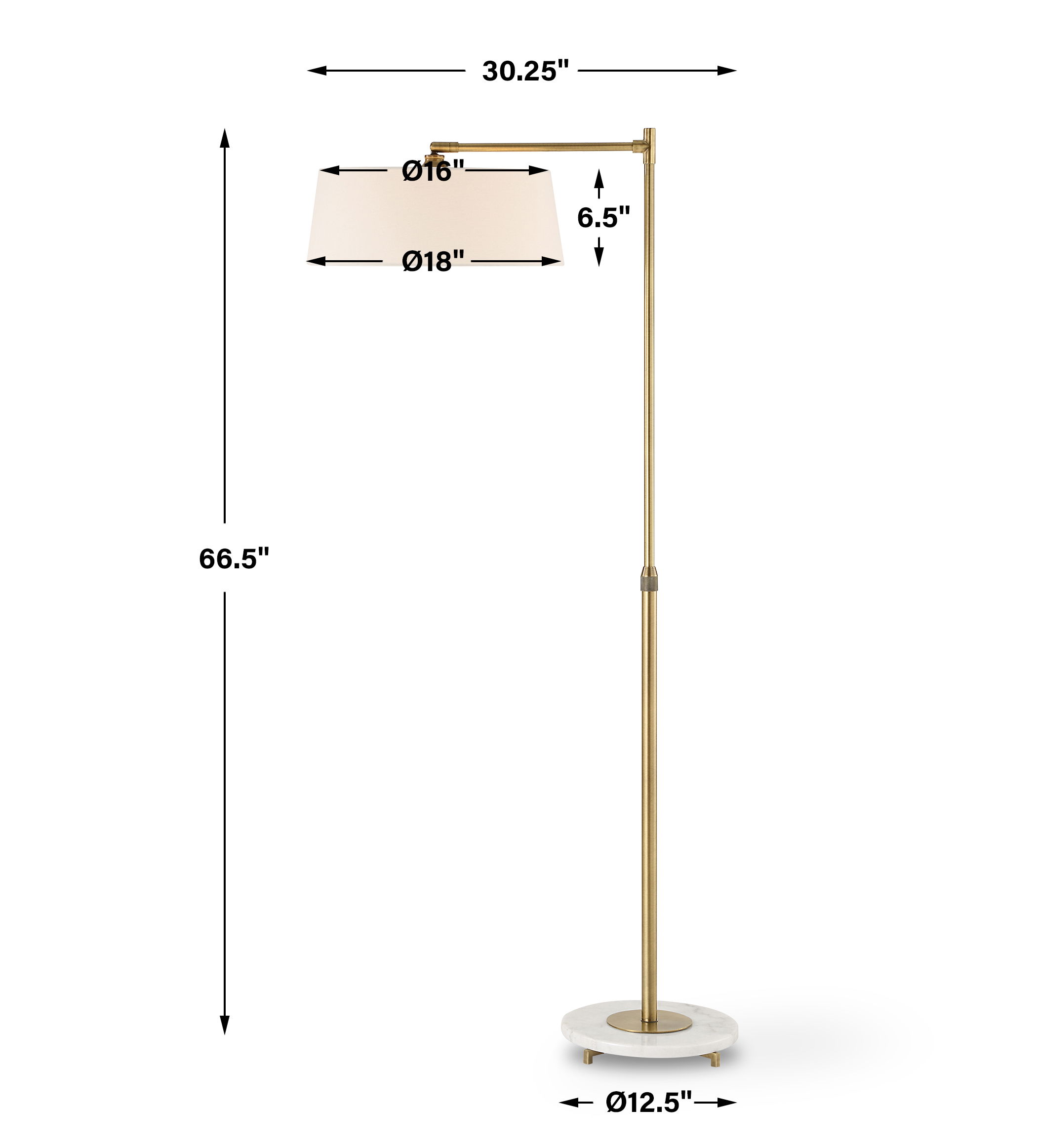 Branch Out Brass Floor Lamp, by Uttermost, 30.25" width x 66.5" height x 18" depth View 3