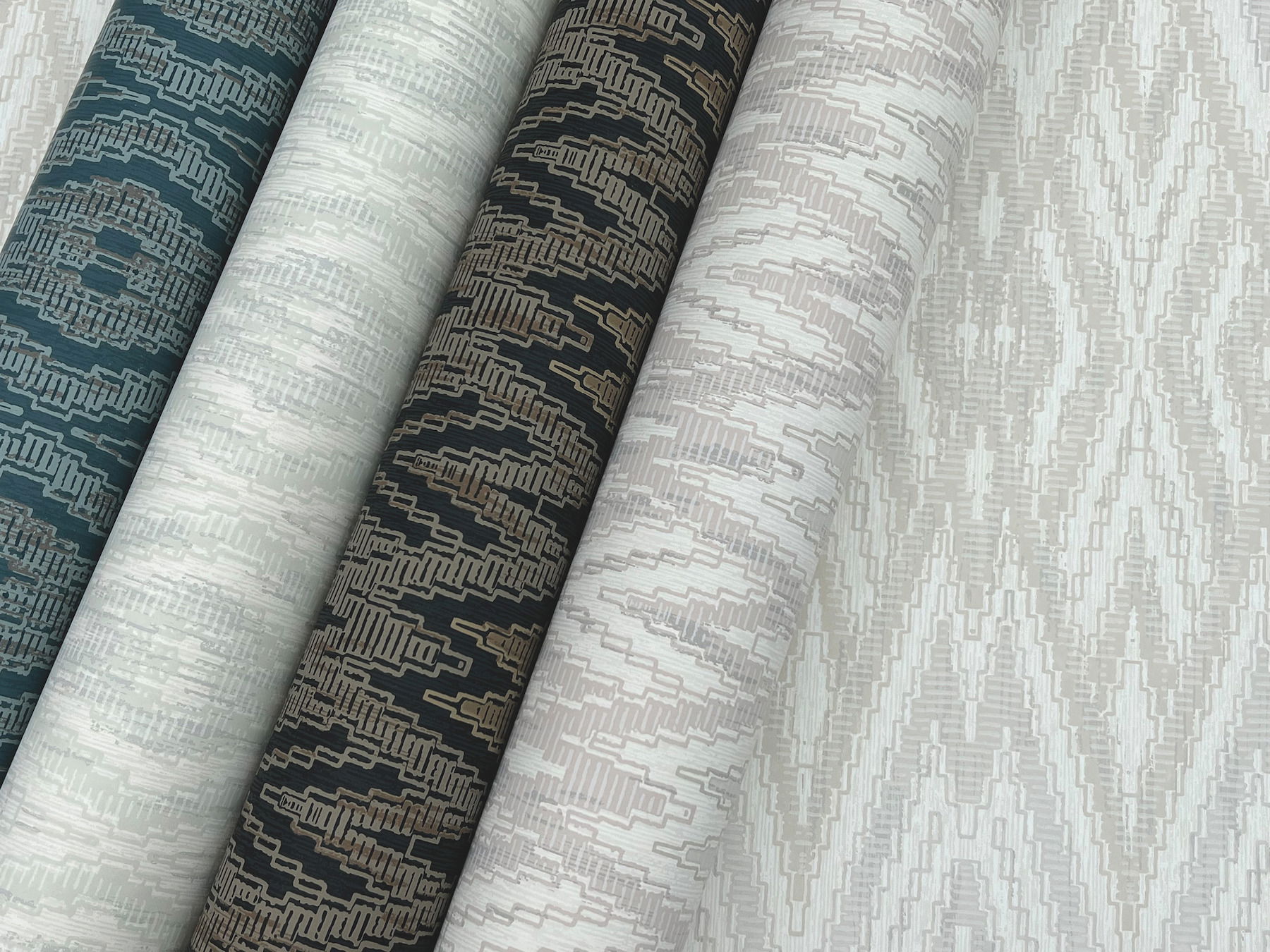 Diamond Marquise Blue & Neutral Wallpaper large image 