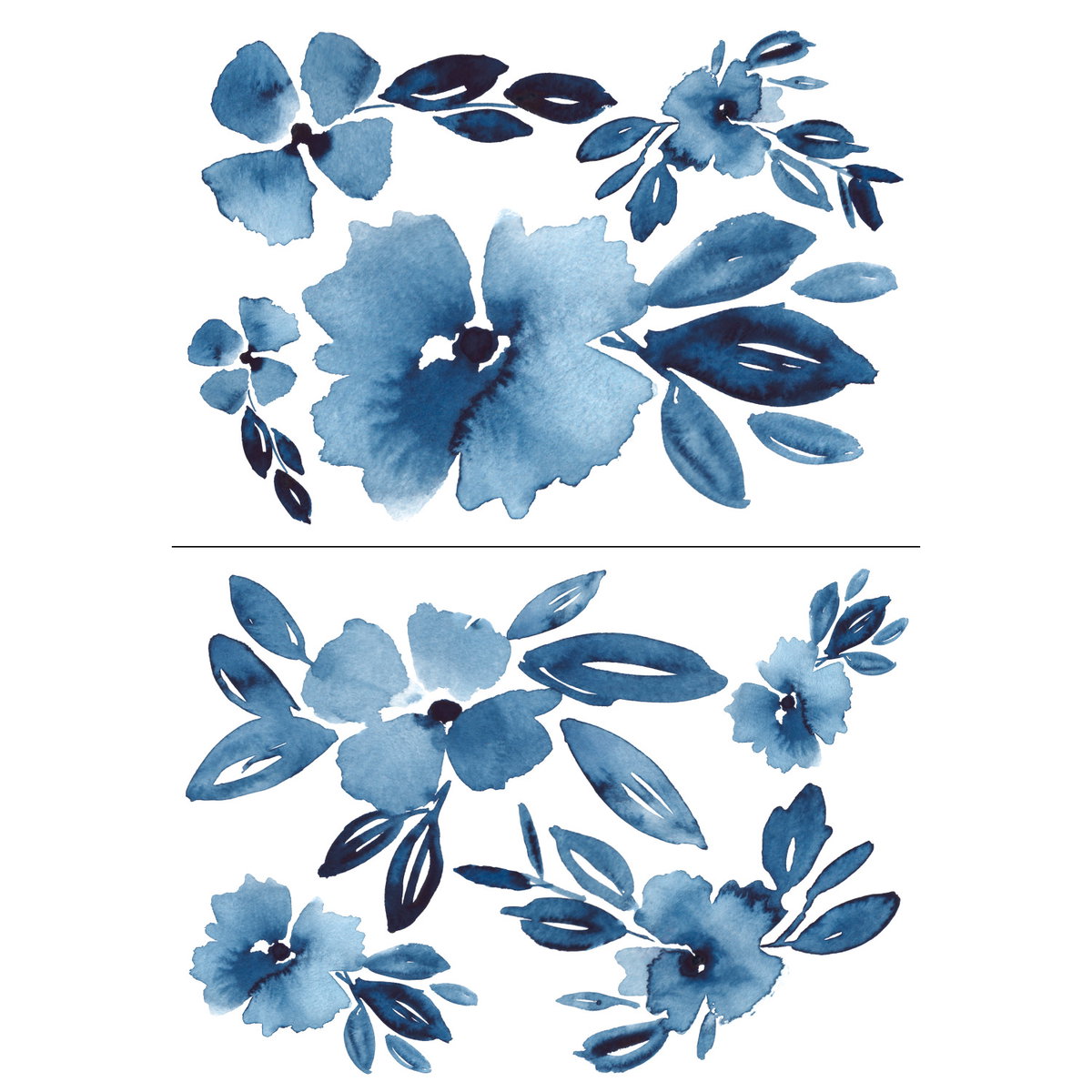 Clara Jean April Showers Flowers XL Giant Wall Decals, by York Wall, 3' length x 2'2.12" width x 6.41" depth