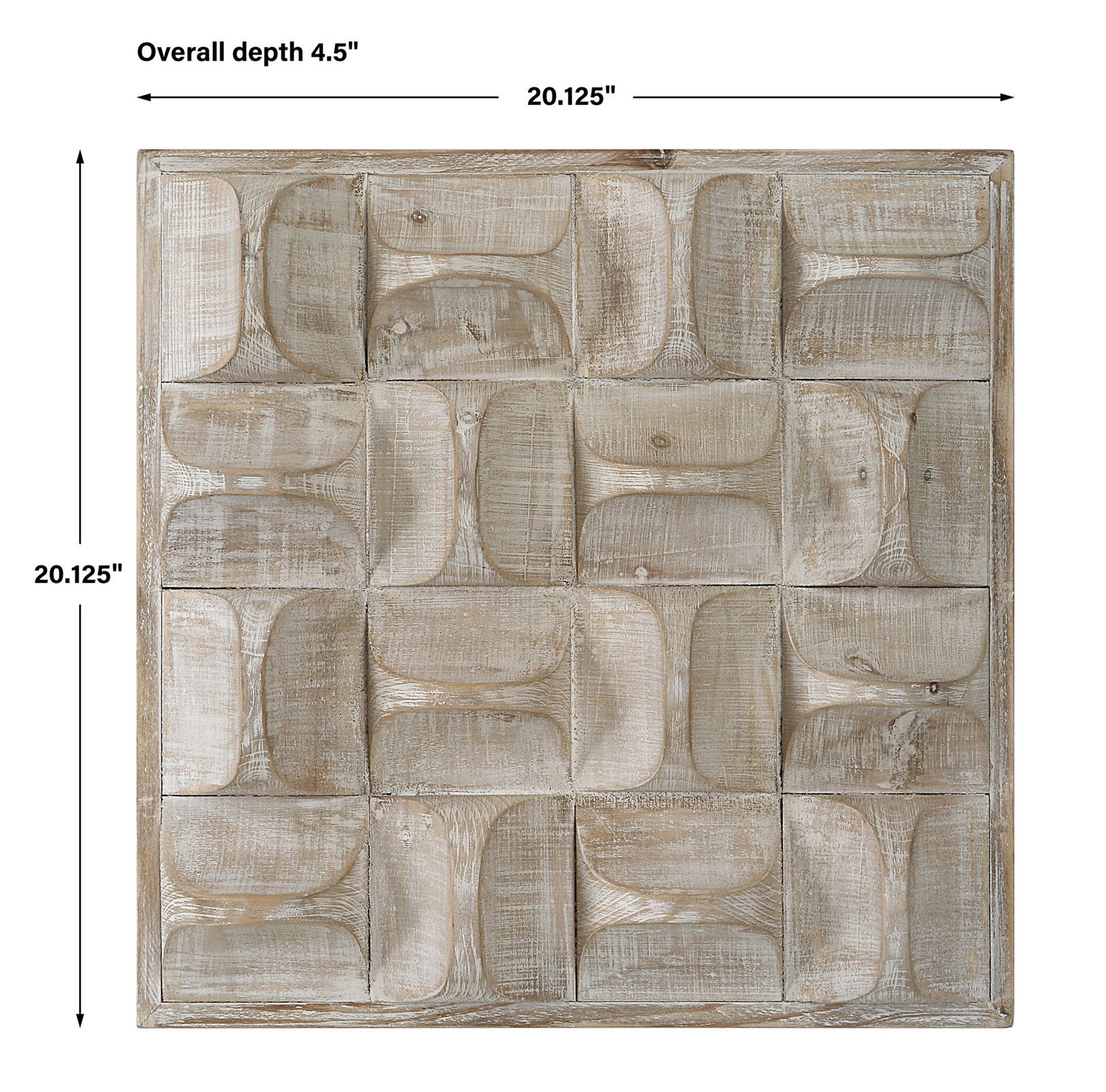 Pickford Wood Wall Decor Natural, Sculptural Wall Art by Uttermost, 20.12" width x 20.12" height x 4.5" depth View 3