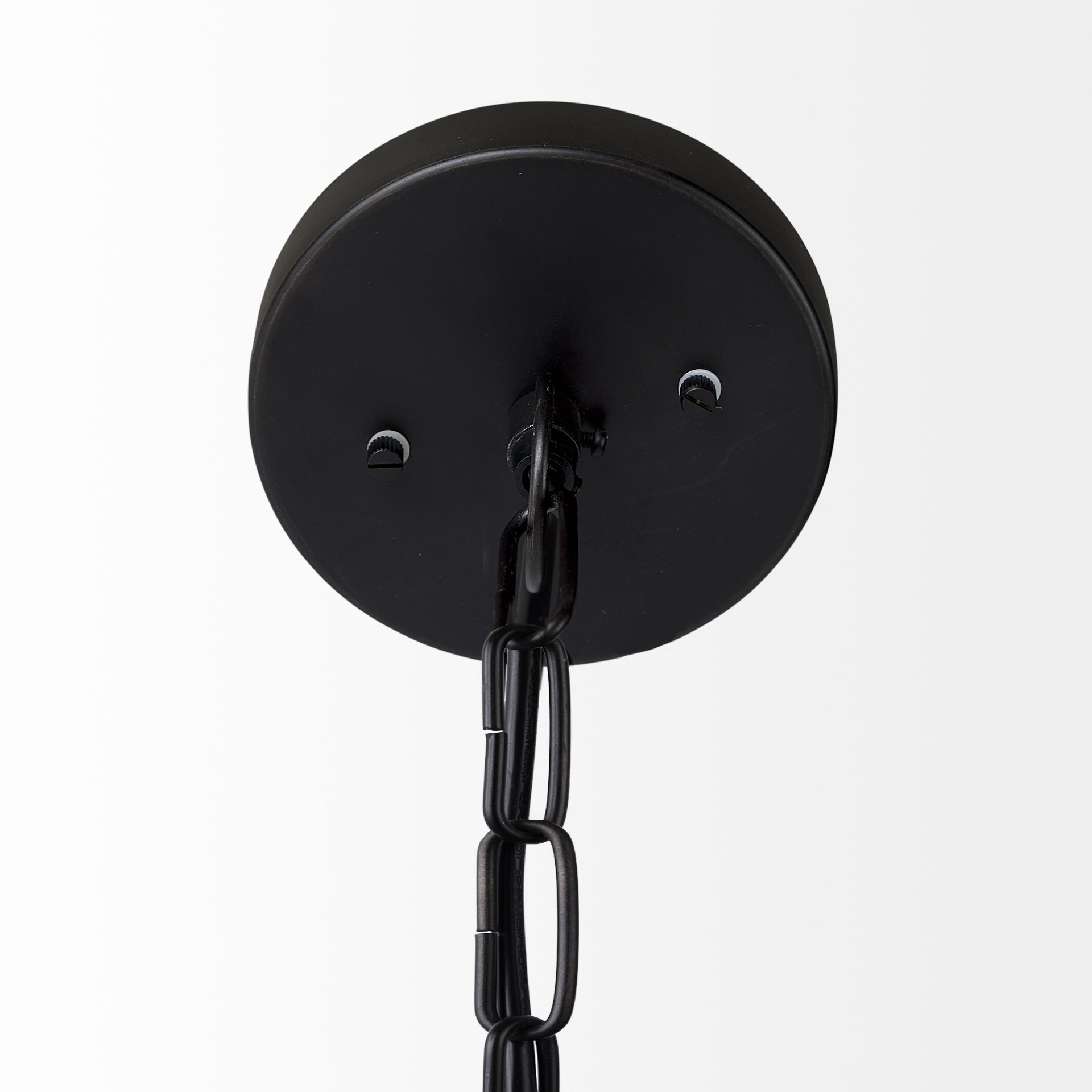 Leighton II 15x20 Black Metal Spherical Pendant Light, by Mercana, 15" length x 15" width x 20" height View 6