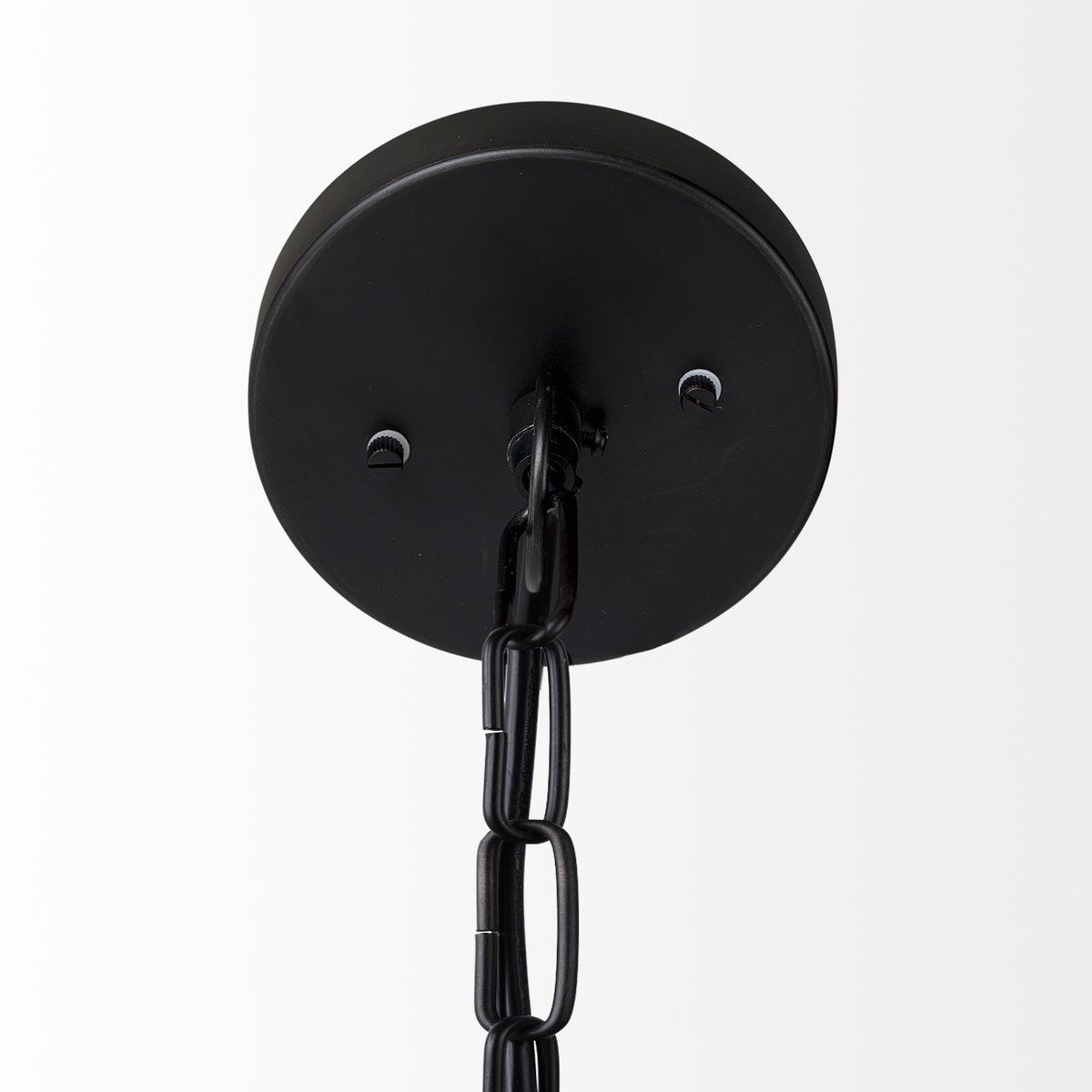 Leighton II 15x20 Black Metal Spherical Pendant Light, by Mercana, 15" length x 15" width x 20" height View 6