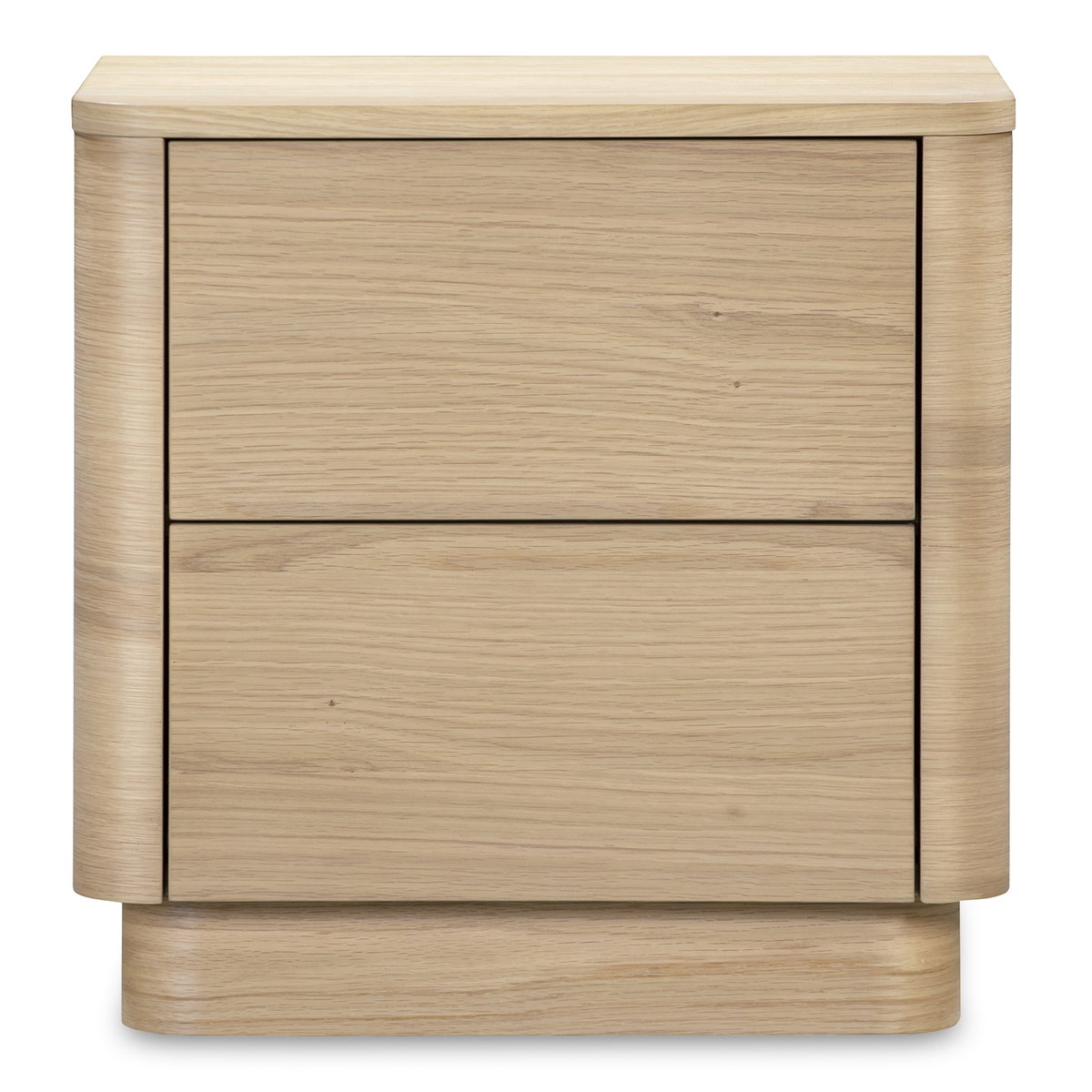 Round Off Tall Nightstand Natural Oak, by Moe's Home, 20" width x 20" height x 15" depth View 1