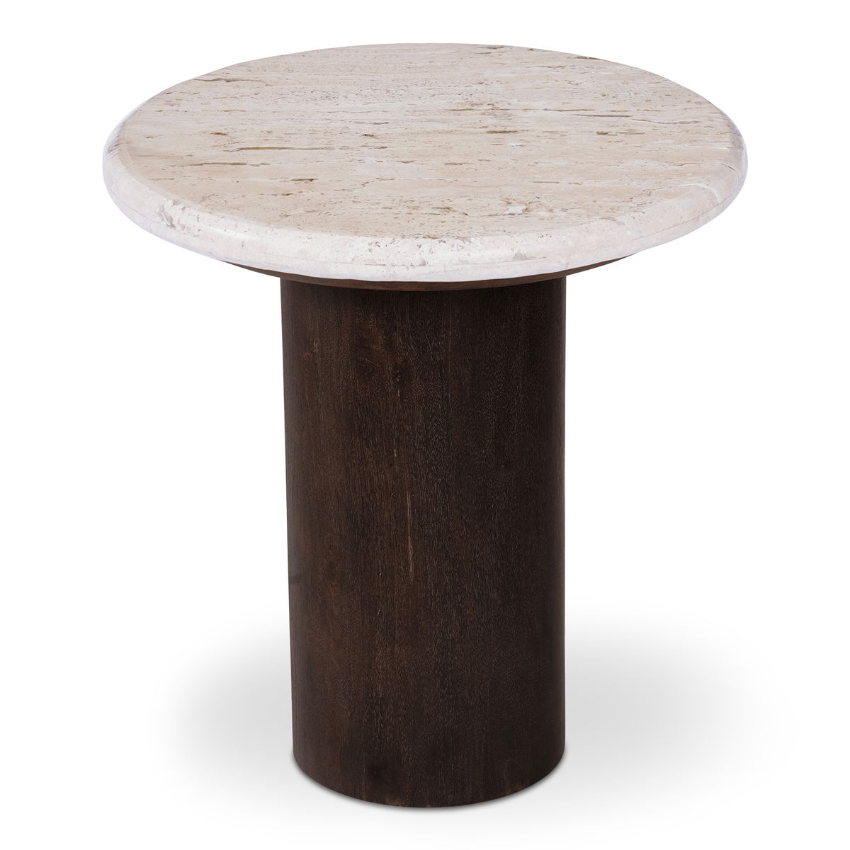 Landon Accent Table Beige Travertine, Side & End Table by Moe's Home, 17.72" width x 18.5" height x 17.72" depth View 2