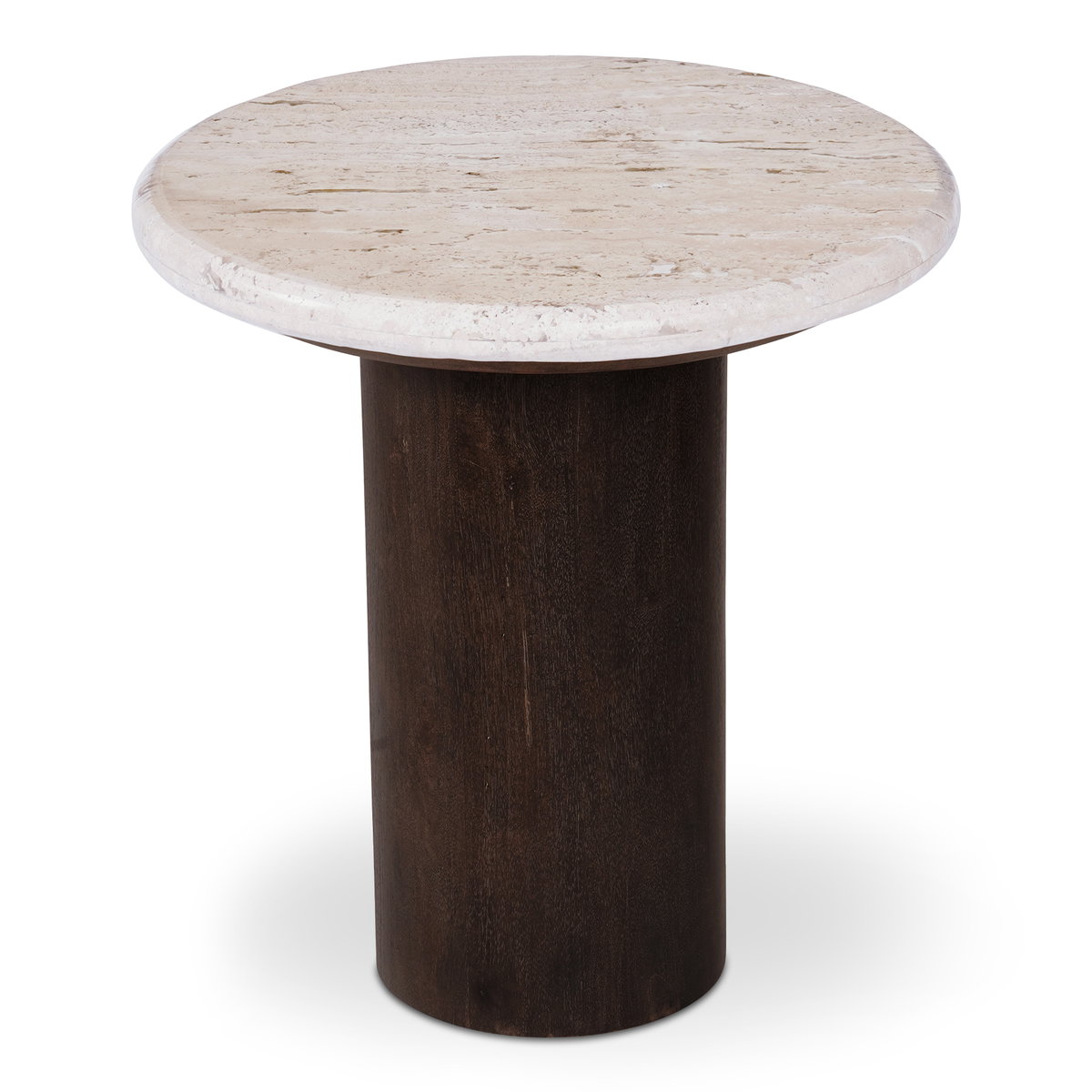 Landon Accent Table Beige Travertine, Side & End Table by Moe's Home, 17.72" width x 18.5" height x 17.72" depth View 2
