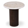 Landon Accent Table Beige Travertine thumbnail 1