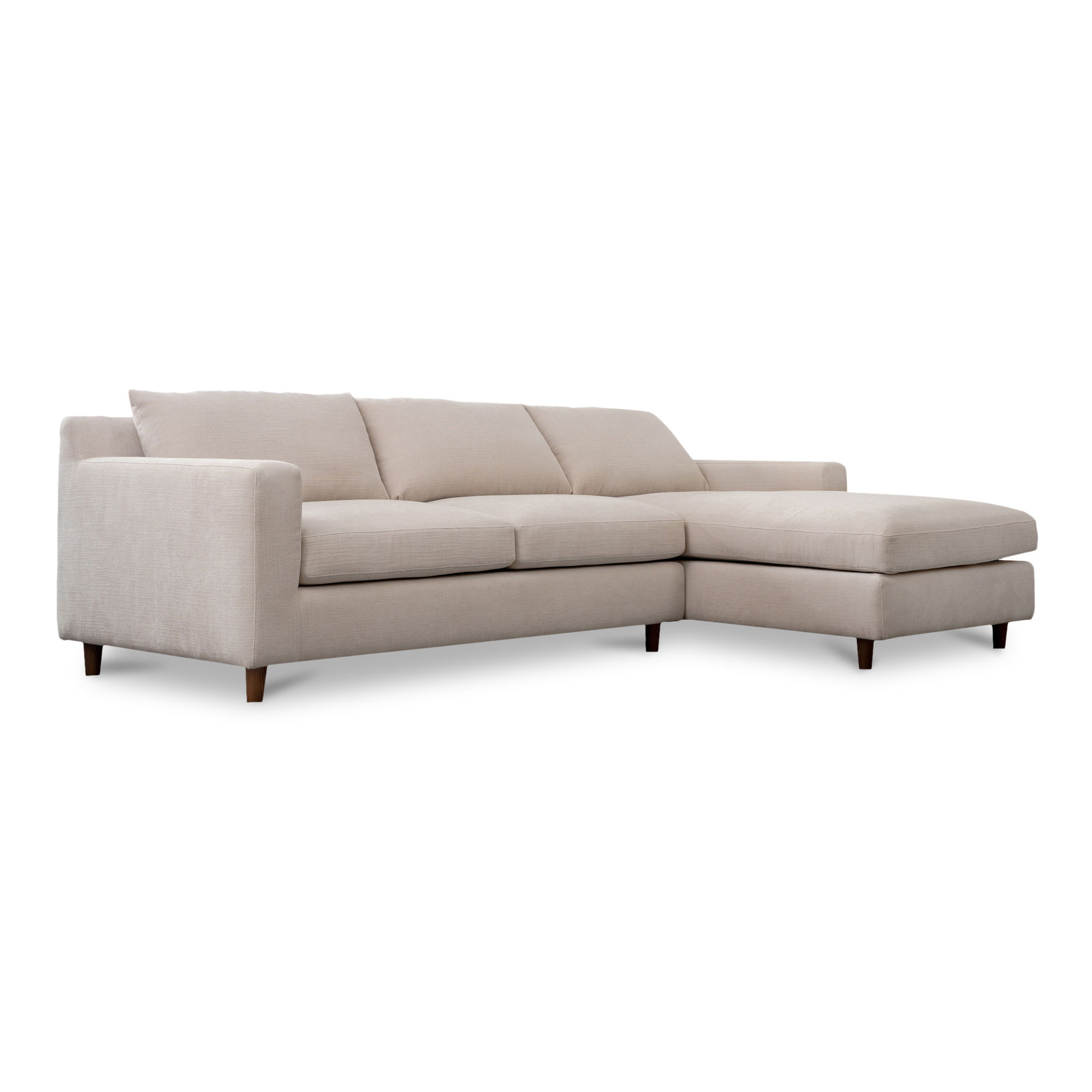 Hutton Right Sectional Beige, Sectional Sofa by Moe's Home, 100" width x 29.1" height x 63" depth View 2