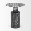 Taite Solid Dark Gray Marble Pedestal Accent Table, Side & End Table by Mercana, 16" length x 16" width x 20" height thumbnail 5