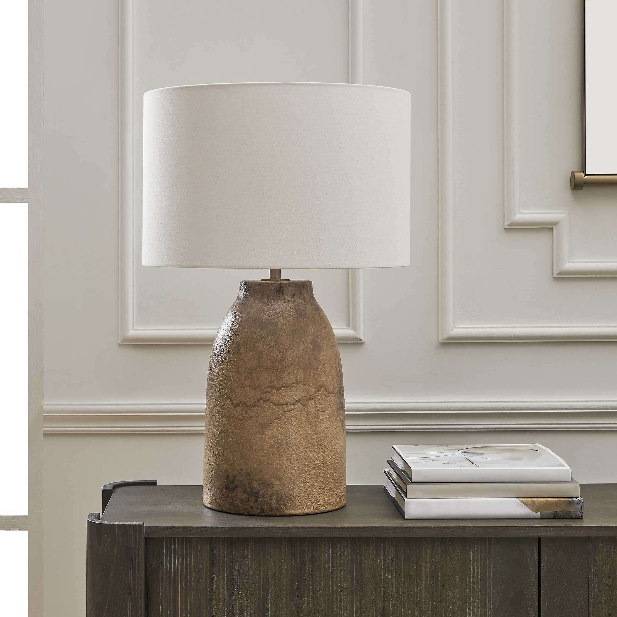 Harris Mottled Brown Table Lamp, by Uttermost, 18" width x 28.25" height x 18" depth View 4