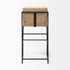Stamford Backless 40in Seat Bar Stool | Beige Fabric with Black Metal, Counter & Bar Stool by Mercana, 18.25" length x 22.5" width x 40" height thumbnail 6