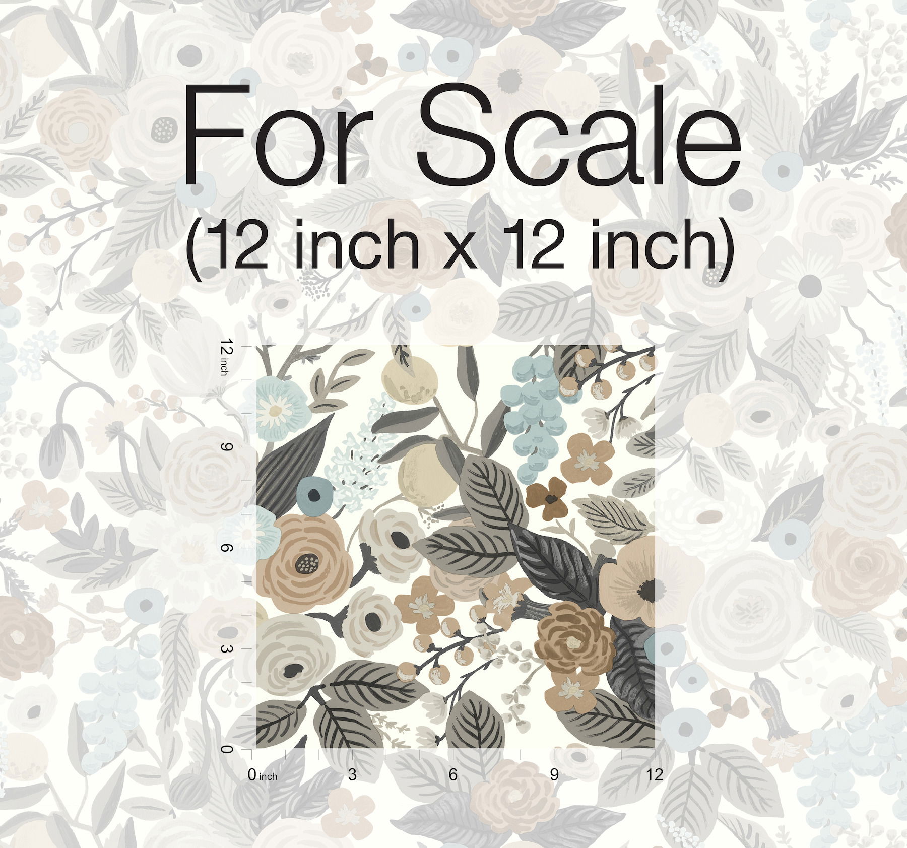 Garden Party Off White & Brown Peel & Stick Wallpaper, by York Wall, 20' length x 2'3" width x 0.02" depth View 3