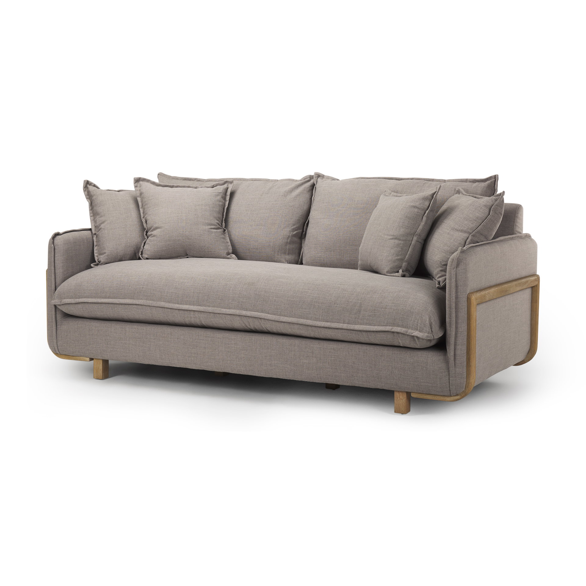 Roy I 84' Flint Gray Upholstered Three Seater Sofa, Sofas & Sectional by Mercana, 83.86" length x 40.94" width x 32.87" height View 1