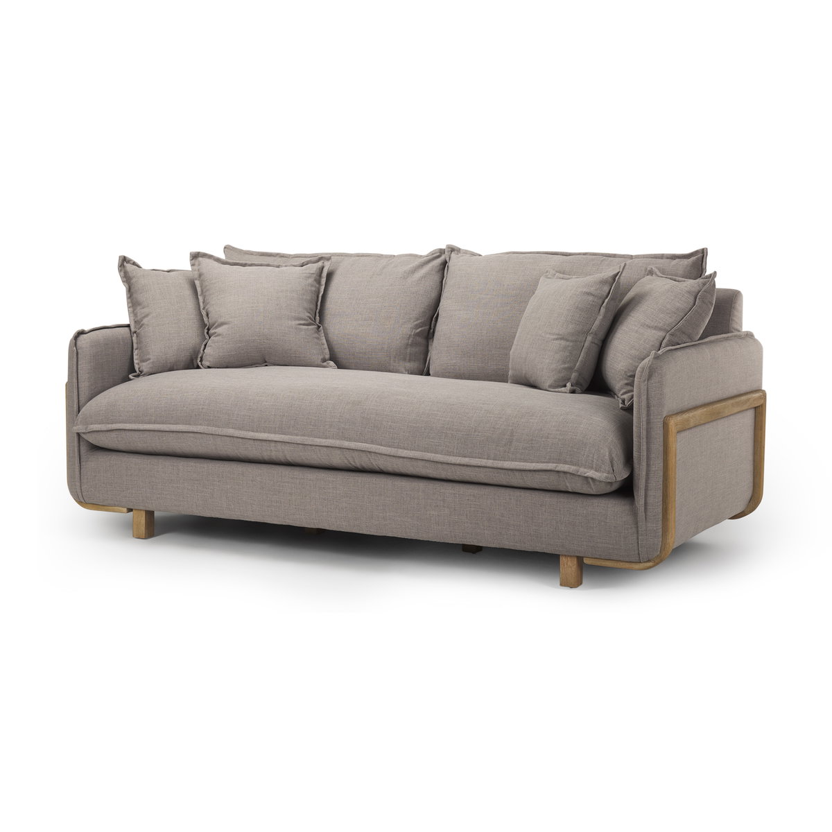 Roy I 84' Flint Gray Upholstered Three Seater Sofa, Sofas & Sectional by Mercana, 83.86" length x 40.94" width x 32.87" height View 1
