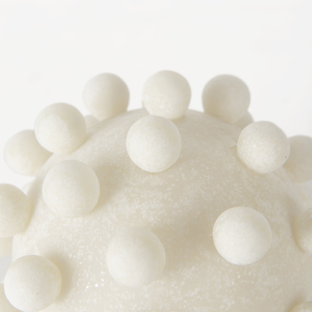 Malo  Cream Resin Large Sphere Decorative Object, by Mercana, 5.91" length x 5.91" width x 5.91" height View 6