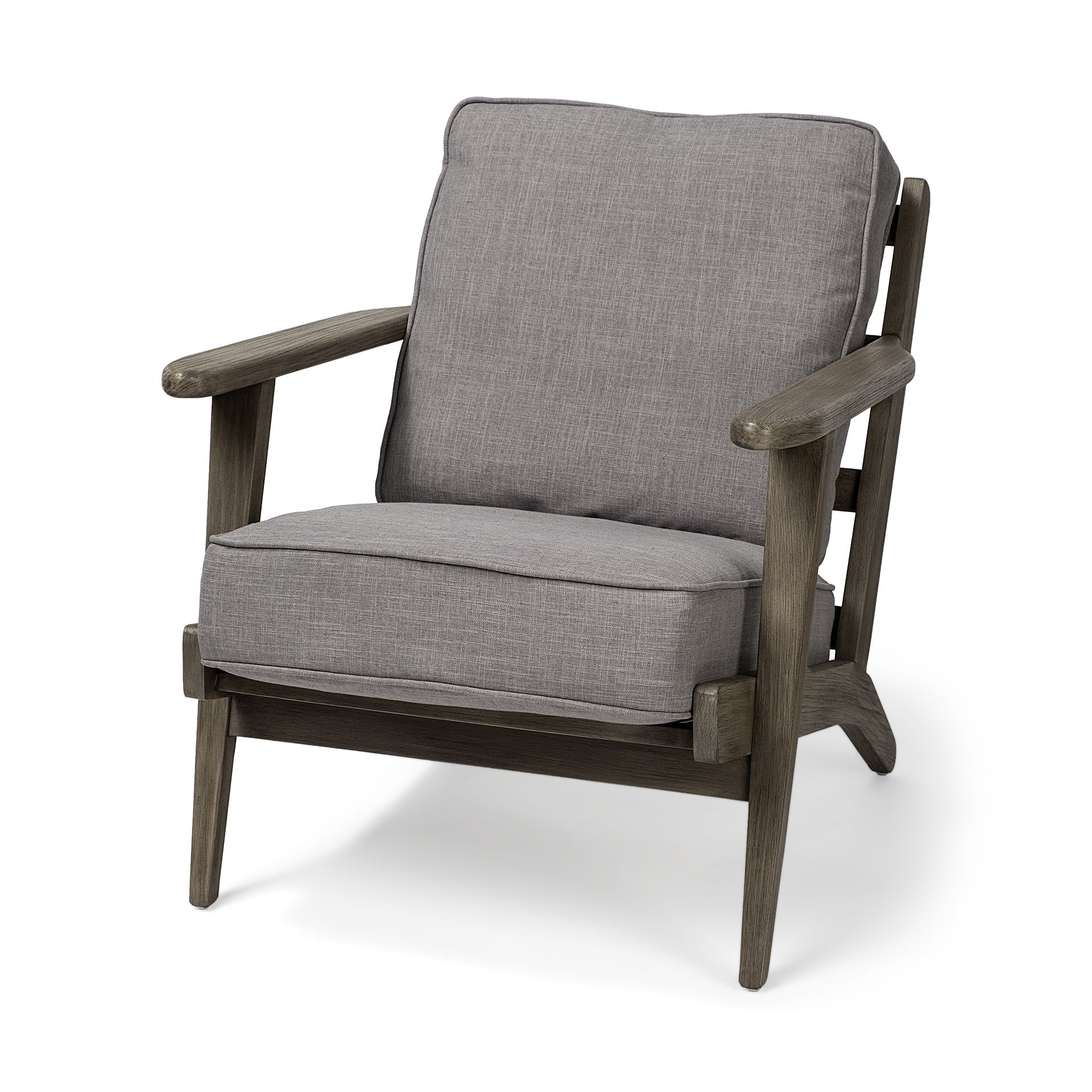 Olympus II Flint Gray Fabric Covered Wooden Frame Accent Chair, by Mercana, 28" length x 31" width x 32" height View 1