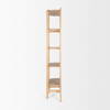 Taylin Light Brown Solid Wood Open Bookshelf, Shelving & Bookcase by Mercana, 33" length x 14" width x 83" height thumbnail 6