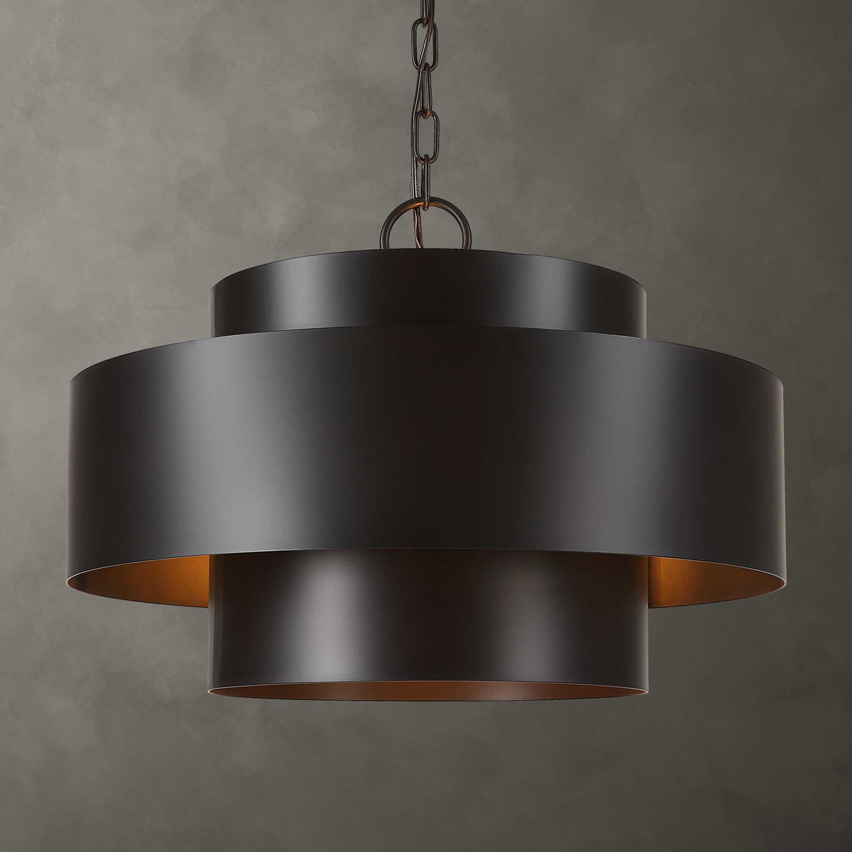 Youngstown Dark Bronze 4 Light Pendant, by Uttermost, 20" width x 14.5" height x 20" diameter x 20" depth View 1