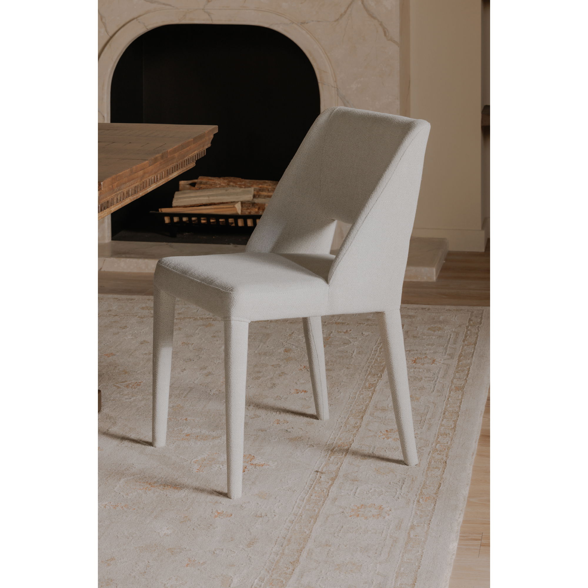 Joyce Dining Chair Beige-set Of Two, by Moe's Home, 18.5" width x 33.9" height x 22.6" depth View 7